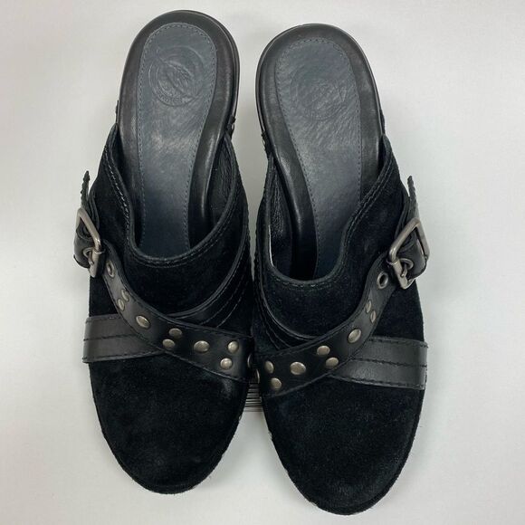 NURTURE black‎ suede becca studded mules - Picture 3 of 10